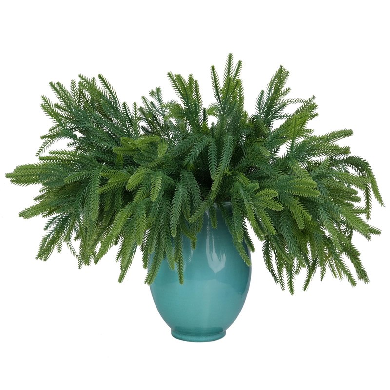 Summer Flower 18Inches 10Pack Christmas Norfolk Pine Branch Real Touch