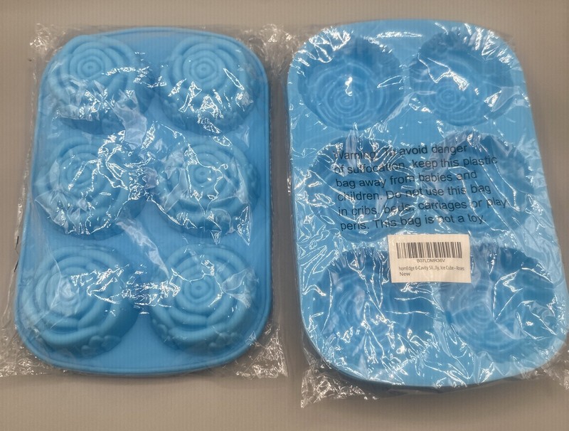 6 Pack Cavity Rose Flower Silicone Mold for Cake Chocolate Candy Cupcakes (BD)