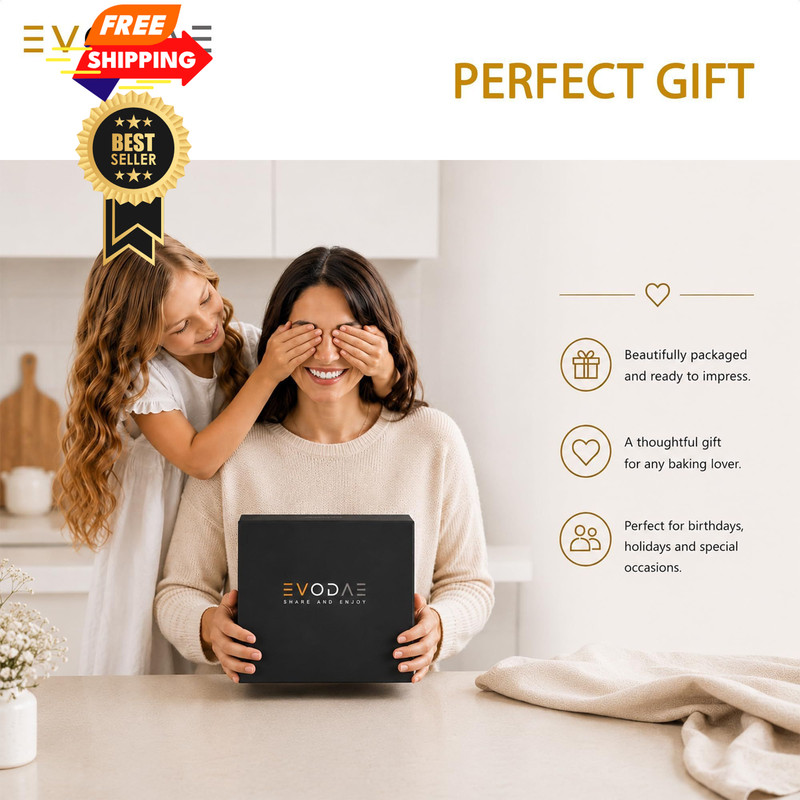 EVODAE Jumbo Muffin Pan, 2 Pack – Extra-Large Wide & Deep Cups, 6-cup, Black gallery