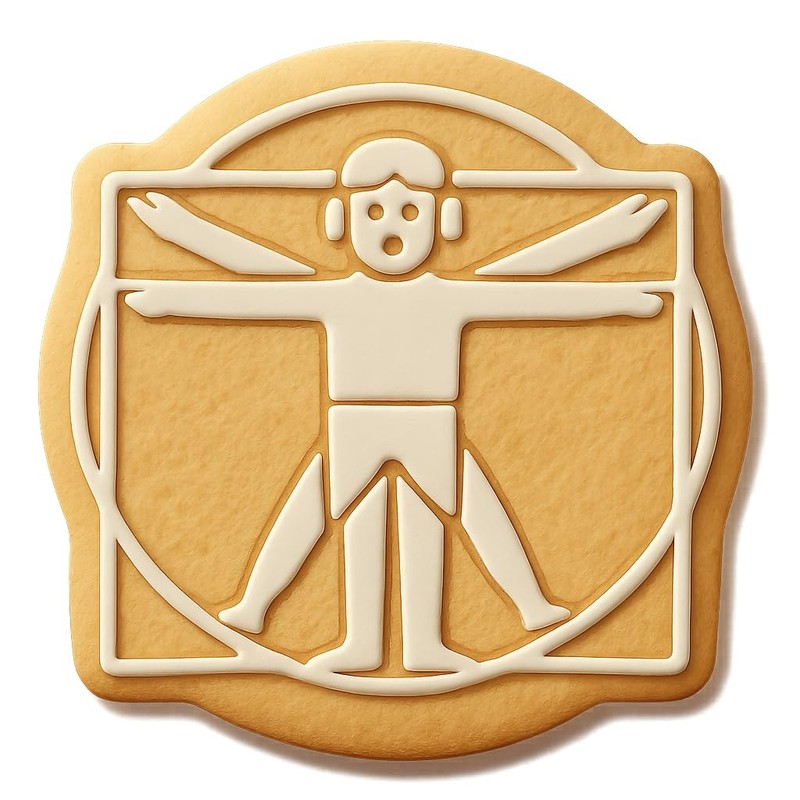 Vintage Vitruvian Cookie Cutter & Stamp, Fondant & Clay - 4x3.9 gallery