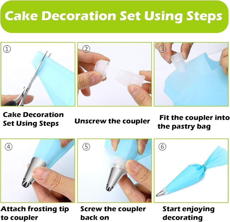 9-Piece Vintage Ruffle Piping Tips Set - Stainless Steel Cake Decor Essentials gallery
