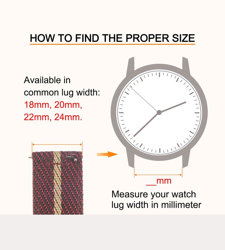 Red Cachi Nylon Watch Strap 22mm Width Nylon Strap for Men gallery