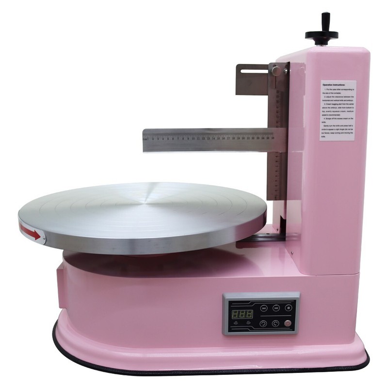4-16 Inch Cake Cream Spreading Machine Coating Smearing Turntable 110V - Pink gallery