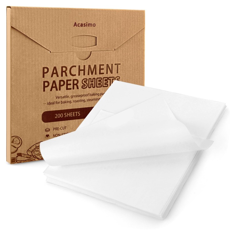 200PCS Parchment Paper Sheets, 8×8 Inch, Squares Baking Paper for Baking, Air…