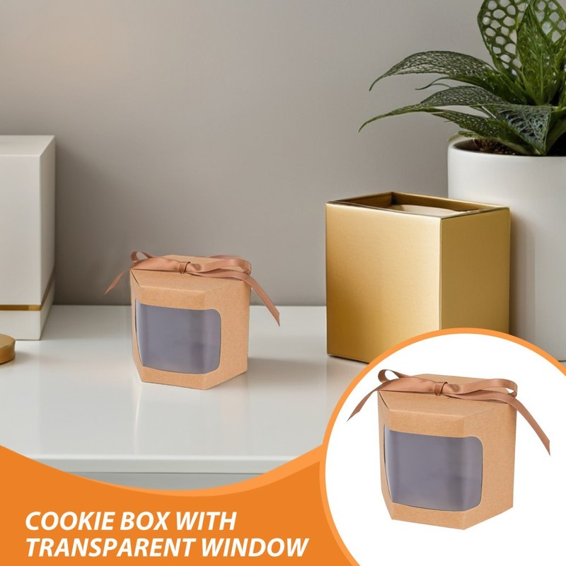 10 Pcs Truffle Box Cookie Boxes for Gift Giving Bakery with Window gallery