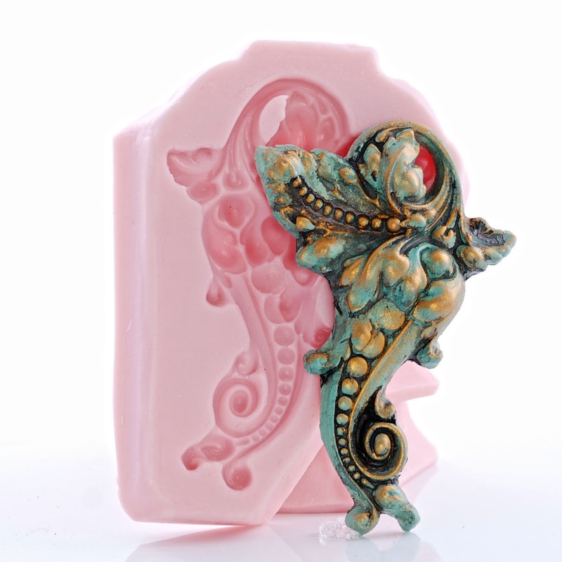 Silicone Baroque Scroll Mold – Food Safe Fondant Chocolate Resin Clay Mold (739)