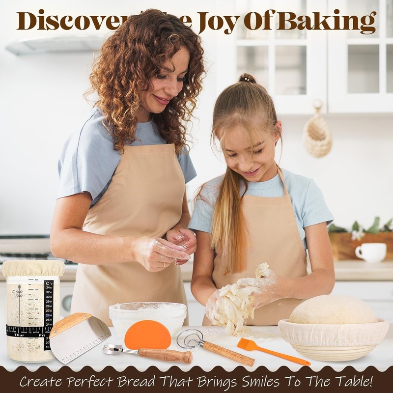 Sourdough Bread Baking Supplies, Sourdough Starter Kit, Bread Proofing Basket... gallery