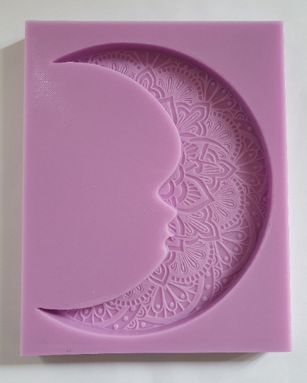 7CM Mandala Men’s Moon Silicone Mold for Resin, Clay, Cake Topper & More