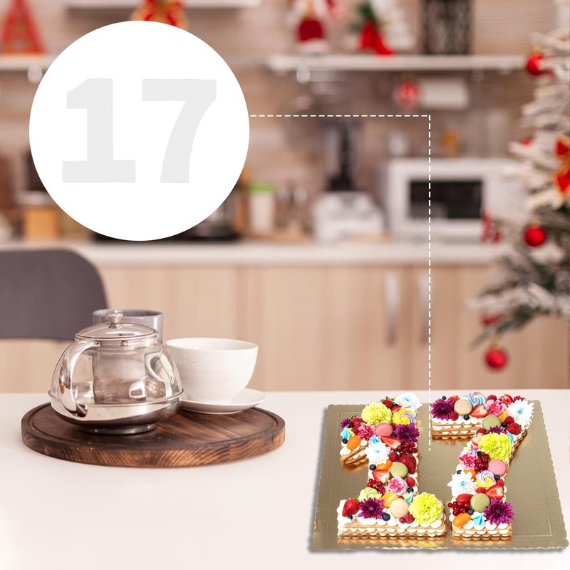 12 Inch Large Number Cake Mold 9 PCS 0-8 Stencils Flat Plastic Templates gallery