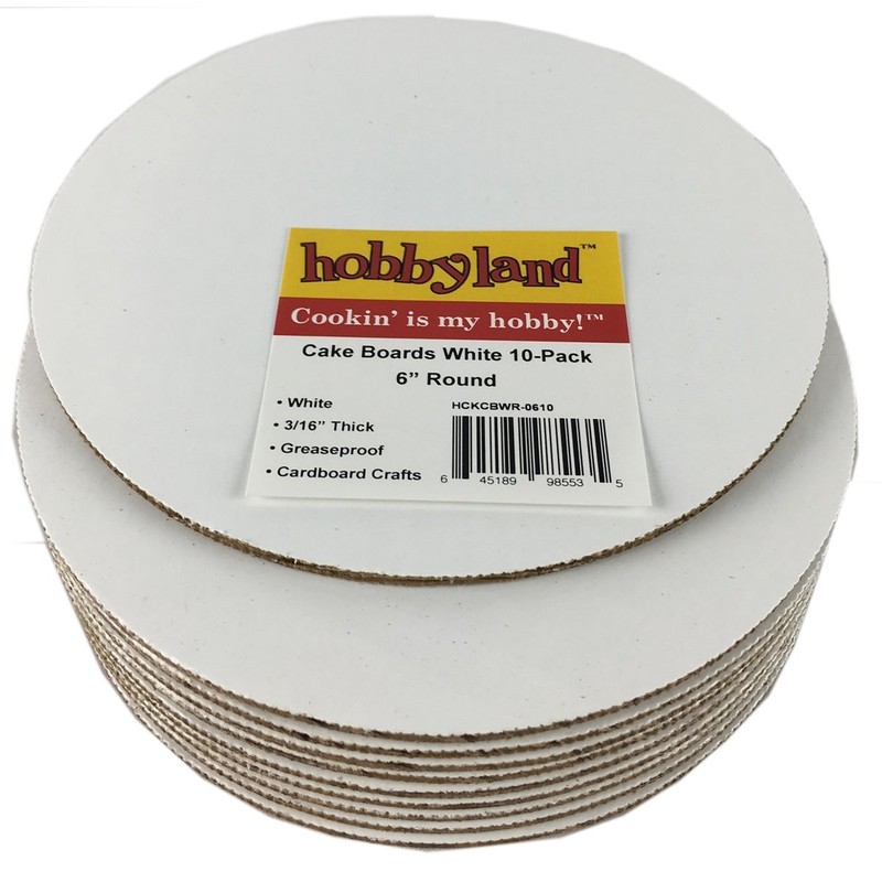 White Cake Boards 10-Pack 6-inch Round Coated Greaseproof Cardboard Circles gallery