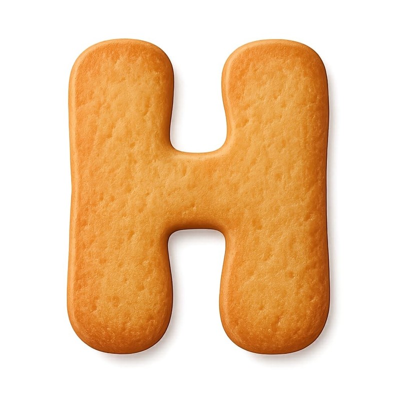 Bubble Style Letter 2″ Tall H Cookie Cutter & Stamp, Fondant & Clay – 1.7×2″