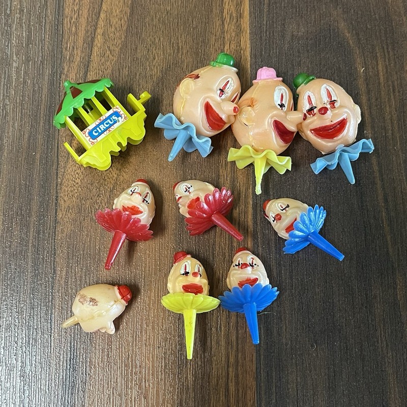 Vintage 1980s Wilton Clown Cupcake Toppers Set Of 10