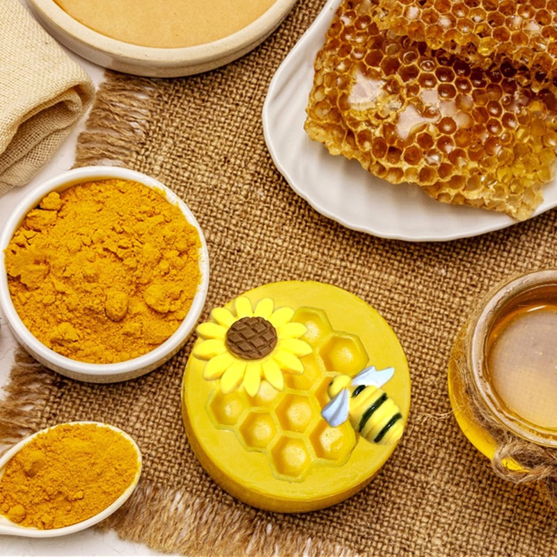 4 Pieces Bumble Bee Silicone Mold Honeycomb Sunflower and Bee Fondant Molds f... gallery