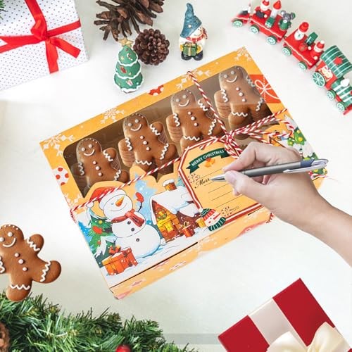 12 Pack Christmas Kraft Cookie Boxes with Window, Large Holiday Kraft Brown gallery
