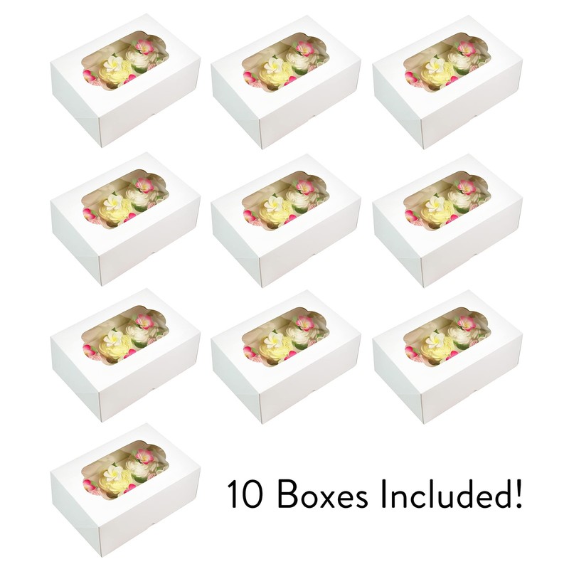 Global Sugar Art Modern Professional White Rectangular Cupcake Box 10x7x4 gallery