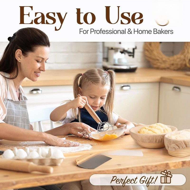 9“ and 10” Bread Prep Baskets and Sourdough Baking Supplies, Sourdough Bread Kit gallery