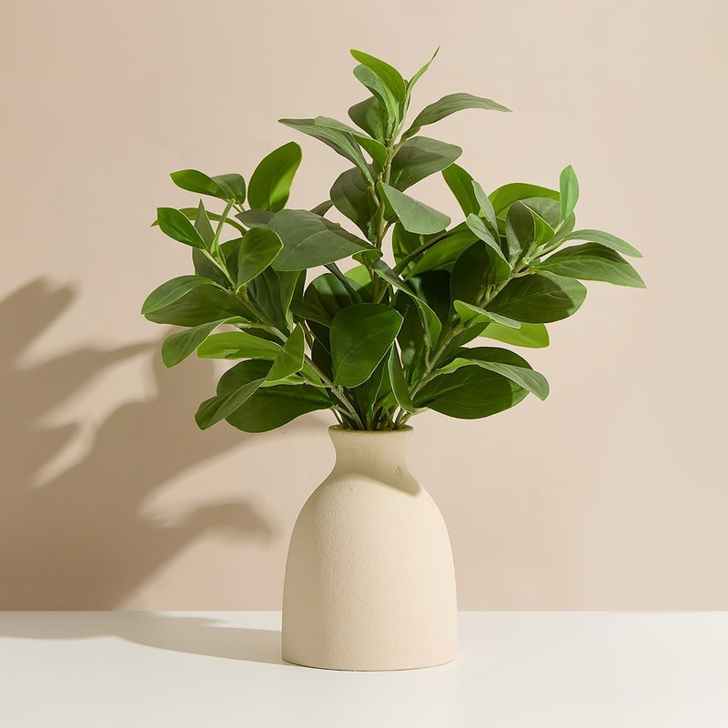 Amore Florals 16″ Artificial Eucalyptus 40.64 cm (Tall), Beige and Green