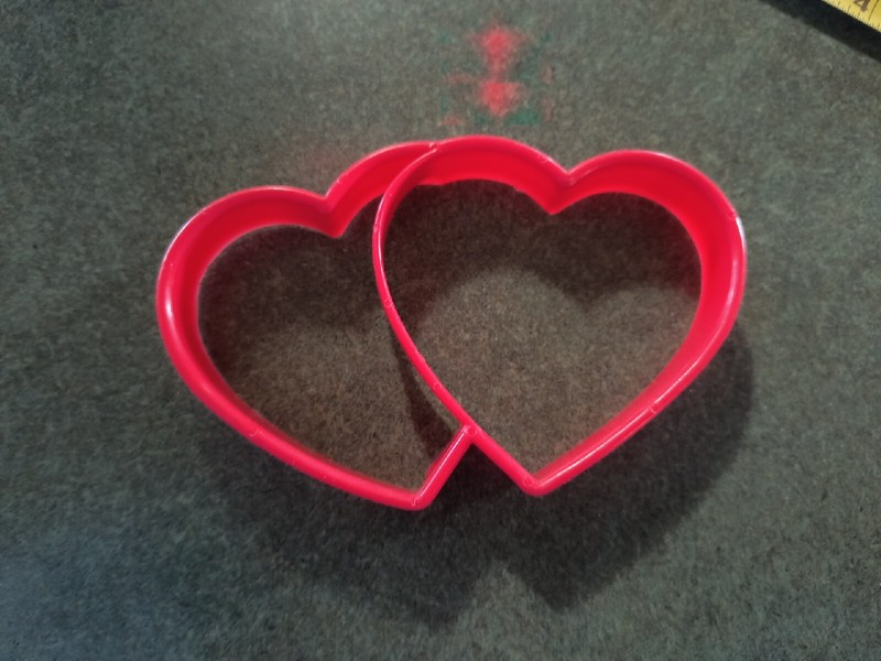 Red Plastic Double Hearts Cookie Cutter