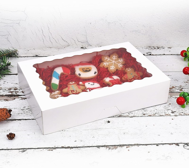 Elegant 20-Pack Food Grade Bakery Boxes with See-Through Windows for Cookies gallery