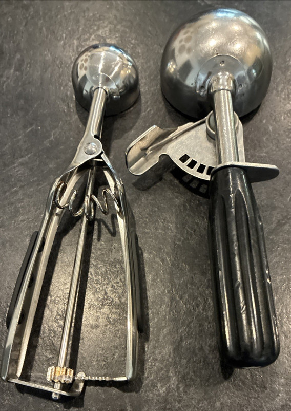 Vintage Williamson Ice Cream Scoop and Farberware Cookie Scoop Set Kitchen Tools gallery
