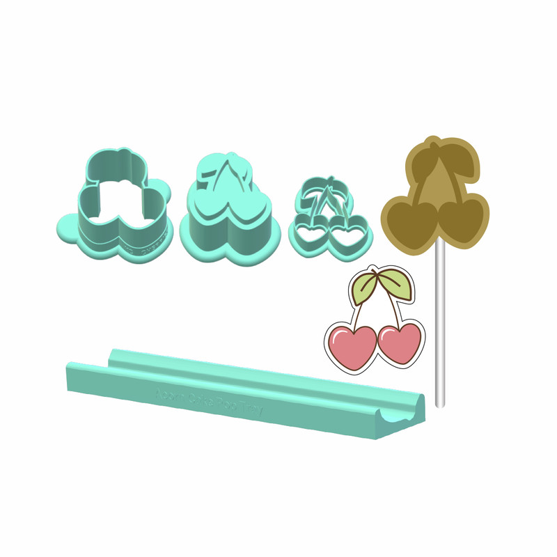 Valentines Cherries Cake Pop Mold | Deluxe Cutter, Popper, Fondant Cutter and