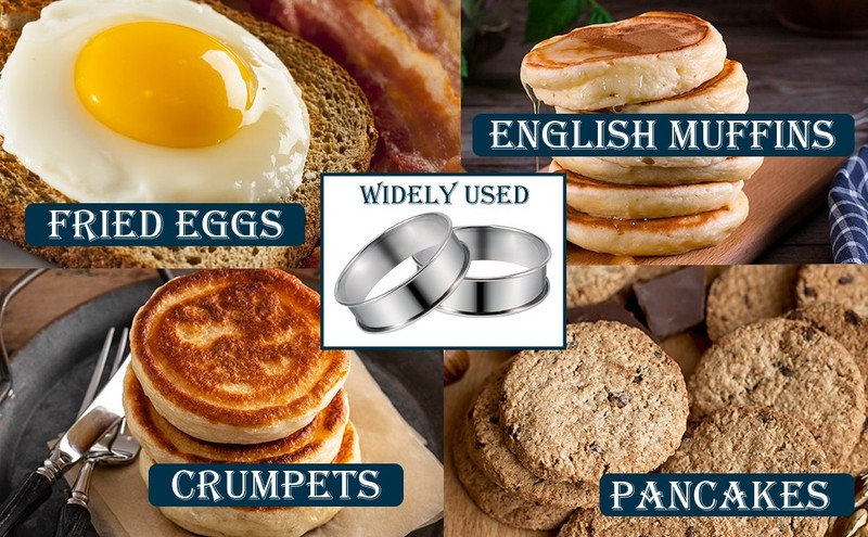 20 Pack 3 Inch English Muffin Rings, Stainless Steel Double Rolled Tart Rings, gallery