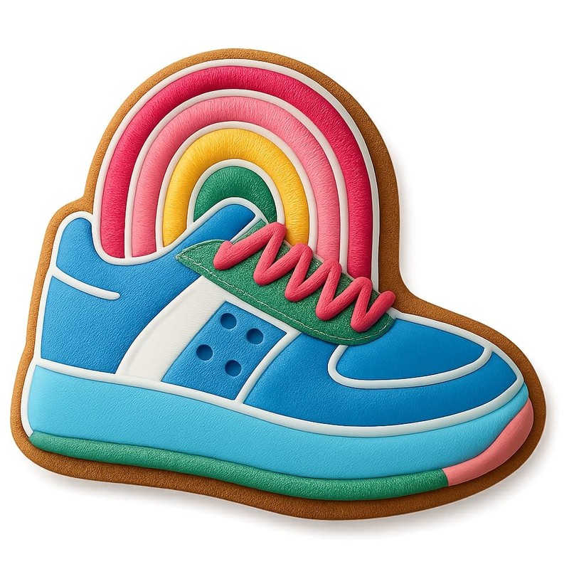 Rainbow Sneakerhead Cookie Cutter & Stamp, Fondant & Clay - 4x3.2 gallery