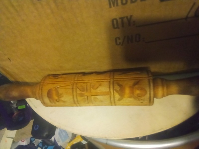 Hand-Carved Wooden Embossing Rolling Pin With Nature-Inspired Designs – Durable