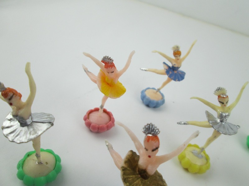 Lot of 10 Vintage Plastic Ballerina Dancer Cake Toppers Candle Holders gallery