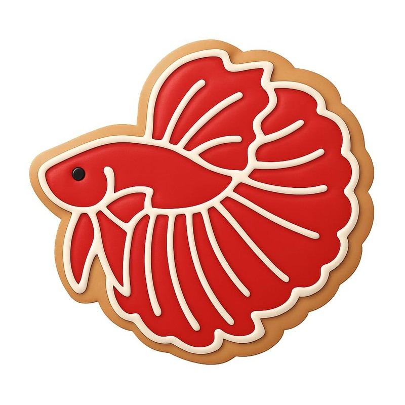 Rosetail Betta Fish Cookie Cutter & Stamp, Fondant & Clay - 4x3.8 gallery