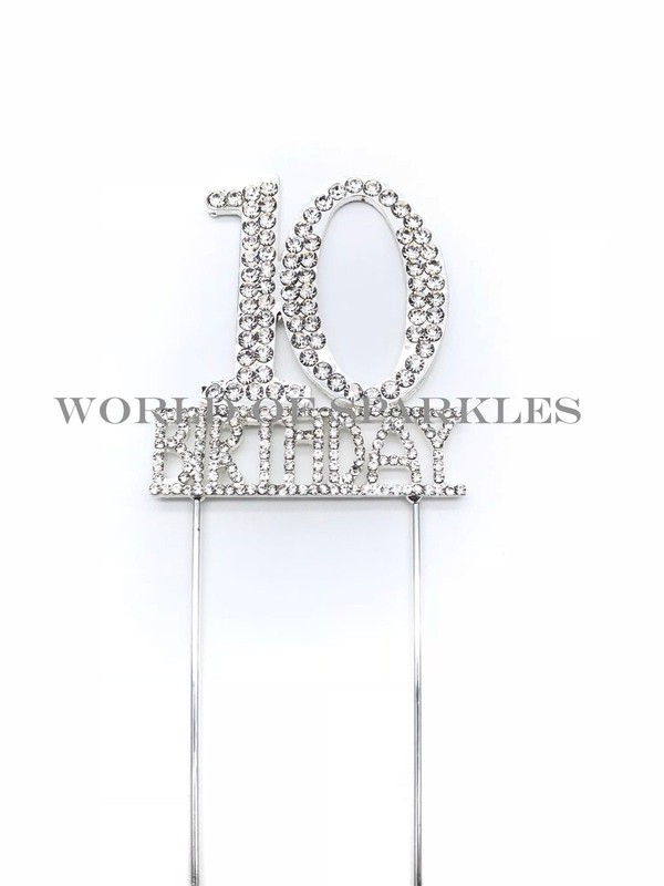 Diamante Rhinestone Cake Pick Topper Number Age Birthday 5.5cm Cake Decorations