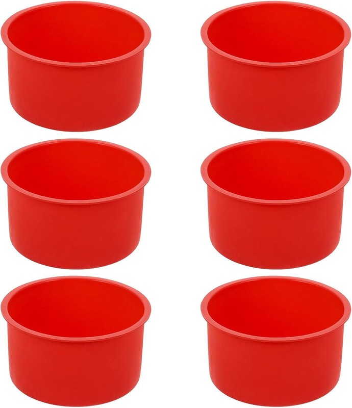 6 Pack 4 Inch Silicone Mini Cake Molds Round Baking Pan Non Stick Bakeware Pan