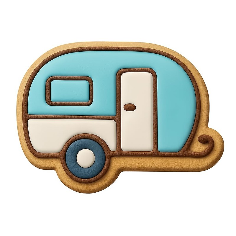 Vintage Trailer Cookie Cutter & Stamp, Fondant & Clay – 4×3