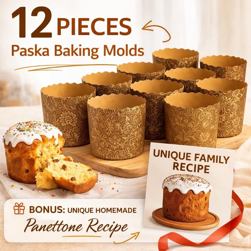 12 oz Kulich & Panettone Baking Molds – 12 Pack | Non-Stick Easter Bread Pape... gallery