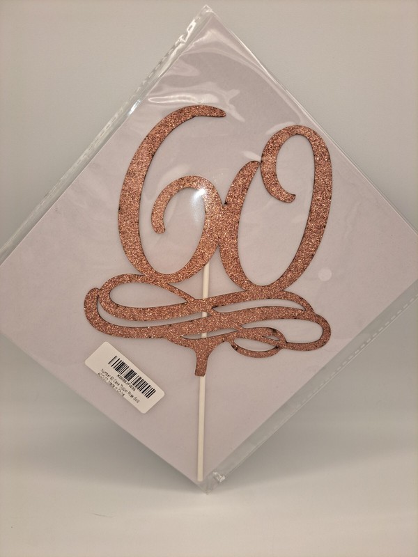 Large "60th" Cake Topper. Rose Gold. Photo Prop Party Supplies. gallery