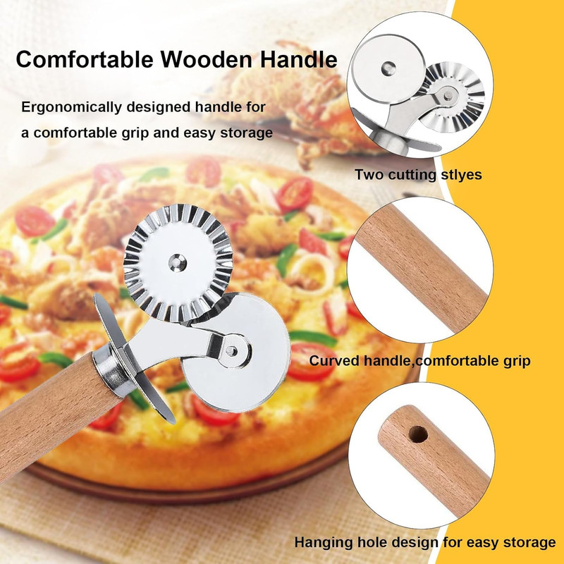 Pastry Double Cutter Wheel,Dual-Head Baking Tool for Home and Kitchen Use,Raviol gallery