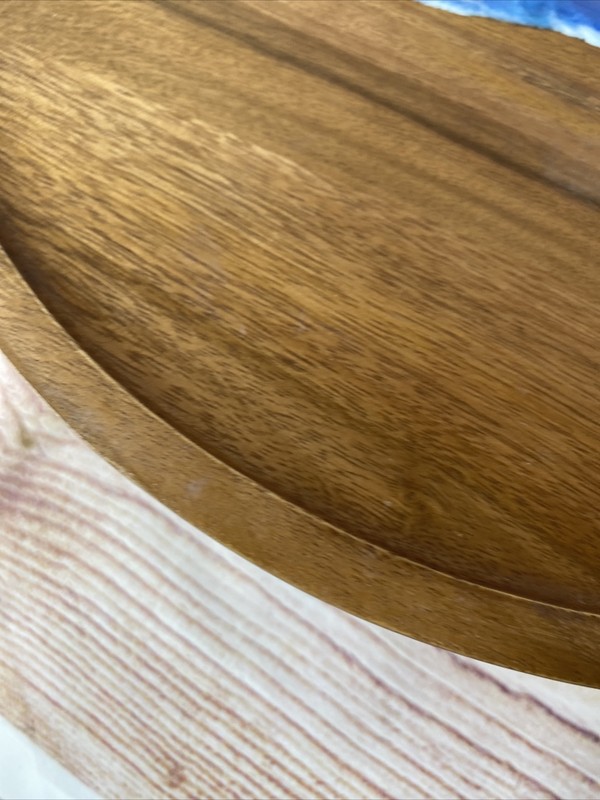 Threshold Arjun Wood Cake Stand Ocean Theme Resin Beach Waves 12" W 4.5" Tall gallery