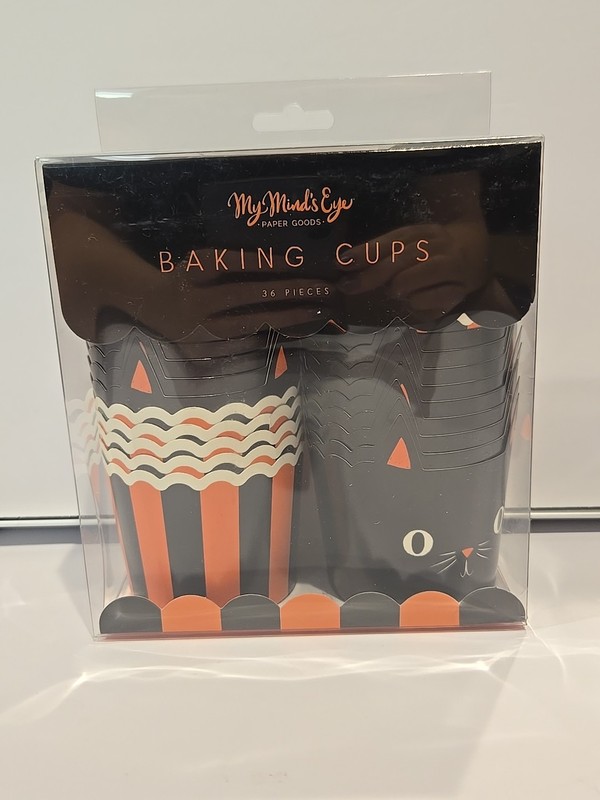 Halloween Baking Cups 36 Pieces Black Cats Orange and Black