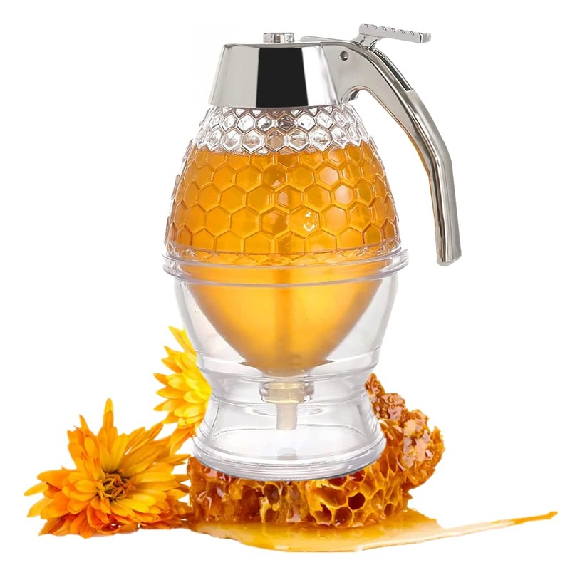 Honey and Syrup Dispenser Jar Container Cup for Syrup Sugar Sauces Condiments
