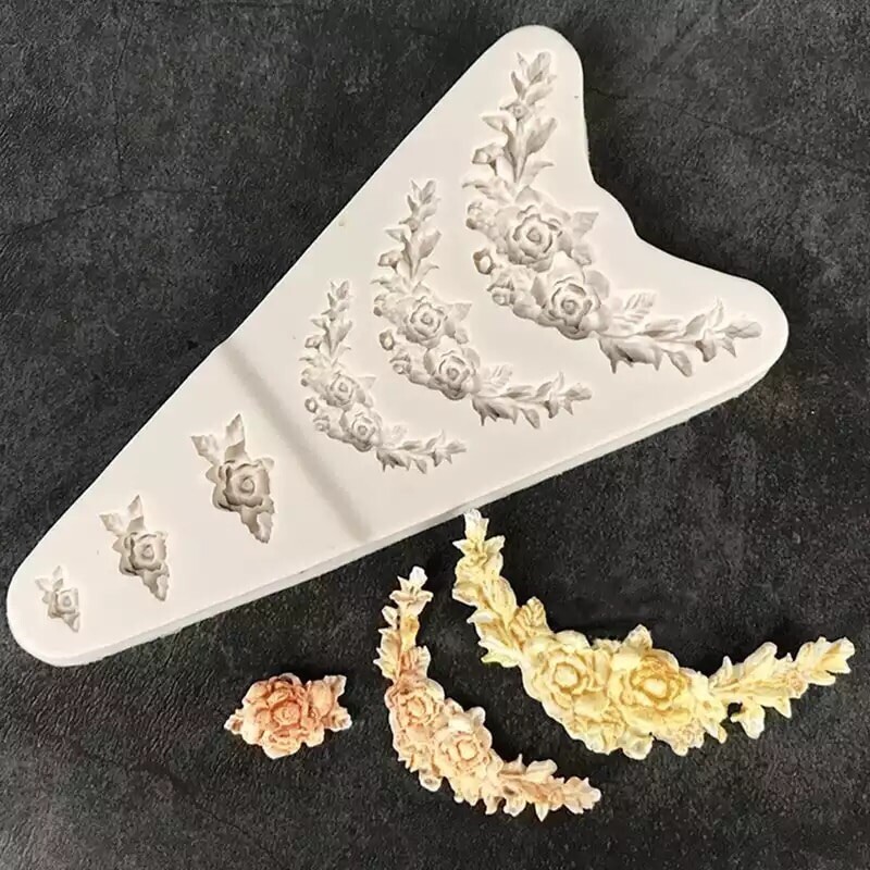 Silicone Floral Pattern Chocolate Fondant DIY Craft Clay Resin Mould gallery