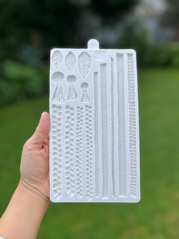 Hemp Rope Tassel Macrame Silicone Mold Fondant Cakes Decorating Mould Boho Chic
