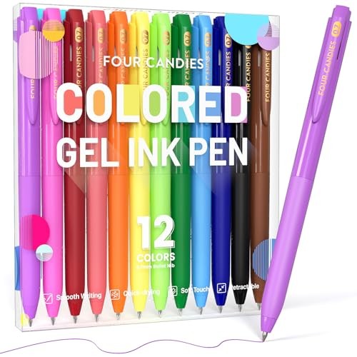 Quick Dry Ink Colorful Pens Set Colors | 0.7mm Fine Point Colored Pens for 12