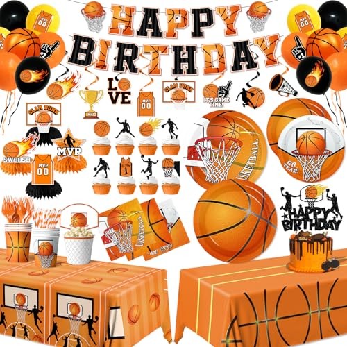Basketball Party Decorations,206pcs Basketball Birthday Decorations Include gallery
