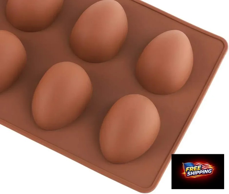 8 Cavity Silicone Egg Pan, Egg Tray, Egg Shape Ice Tray, Silicone Pan for Cake D gallery