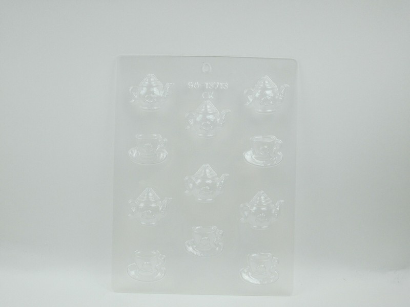 Candy Mold Tea Pot Cup With Saucer Shapes Clear Plastic CK Products 90-13713