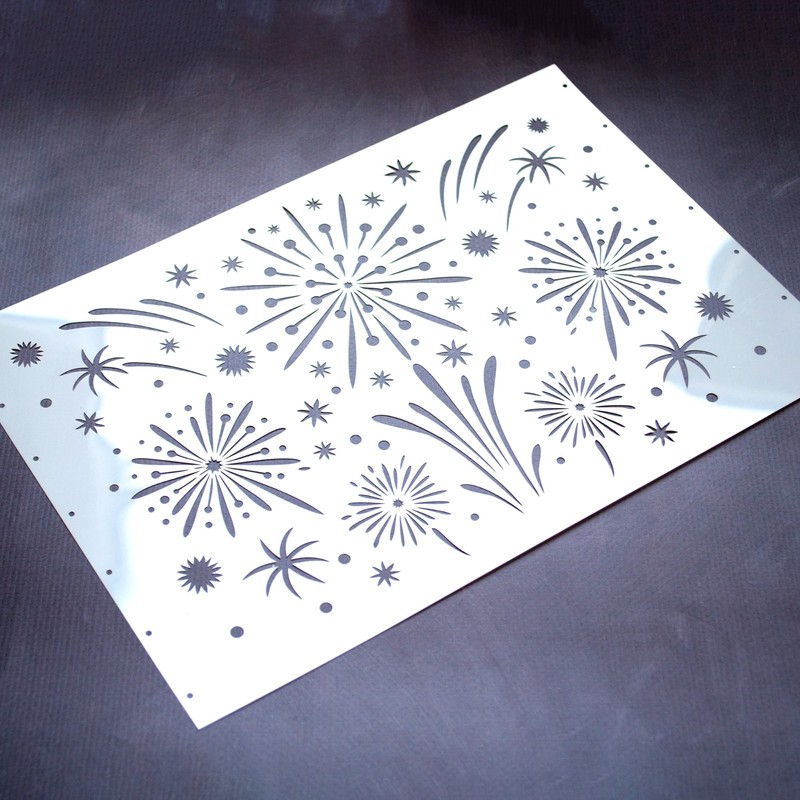 Fireworks Cake Stencil Celebration Cake Border Stencil for Buttercream Decor gallery
