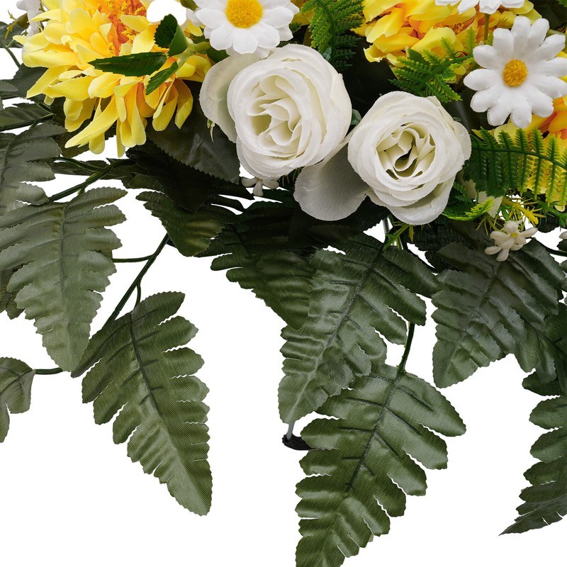 Artificial Wildflower Outdoor Grave Flower Decor,Flower Bud Yellow Chrysanthemum gallery