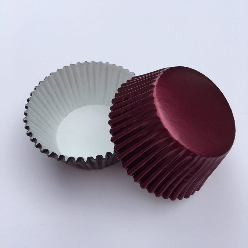 Burgundy Foil Cupcake Liner – STANDARD size | 50 count Baking Cups