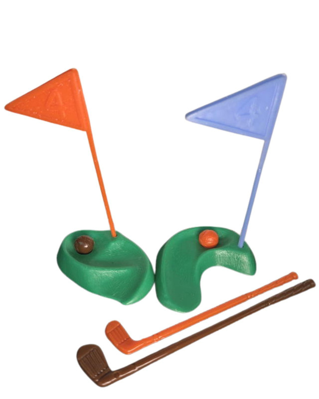 Vintage Cake Topper 1960’s Original Miniature Golf w Putt & Flags NOS Unused