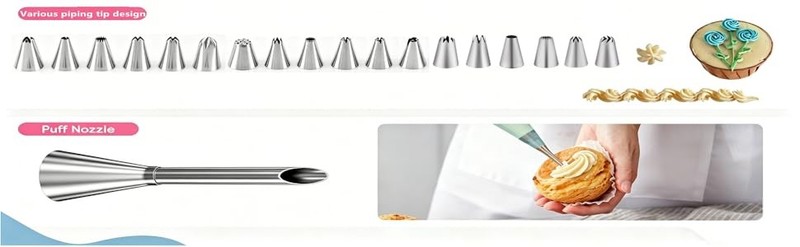 66Pcs Piping Bags and Tips Set, Cake Decorating Tools Supplies, Stainless Steel gallery
